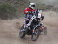 Damien Udry (#144), unique pilote suisse au Dakar 2015, termine 58ème au classement général