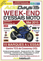 Acid'Days 2015 au centre TCS de Cossonay - C'est ce week-end !