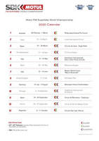 13 courses au programme du calendrier WorldSBK 2020