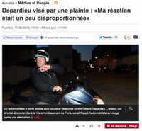 People : Depardieu frappe encore sur son scooter