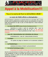 FFMC Paris : appel à la mobilisation lundi 12 nov devant chez M. Delanoë