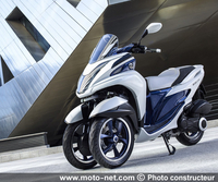 Le premier trois-roues Yamaha sera disponible durant l'été 2014 pour moins de 4000 euros. Outre son prix, ce nouveau scooter 125 cc baptisé Tricity