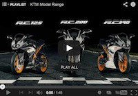 Les KTM RC 125, RC 200 et RC 390 en vidéo